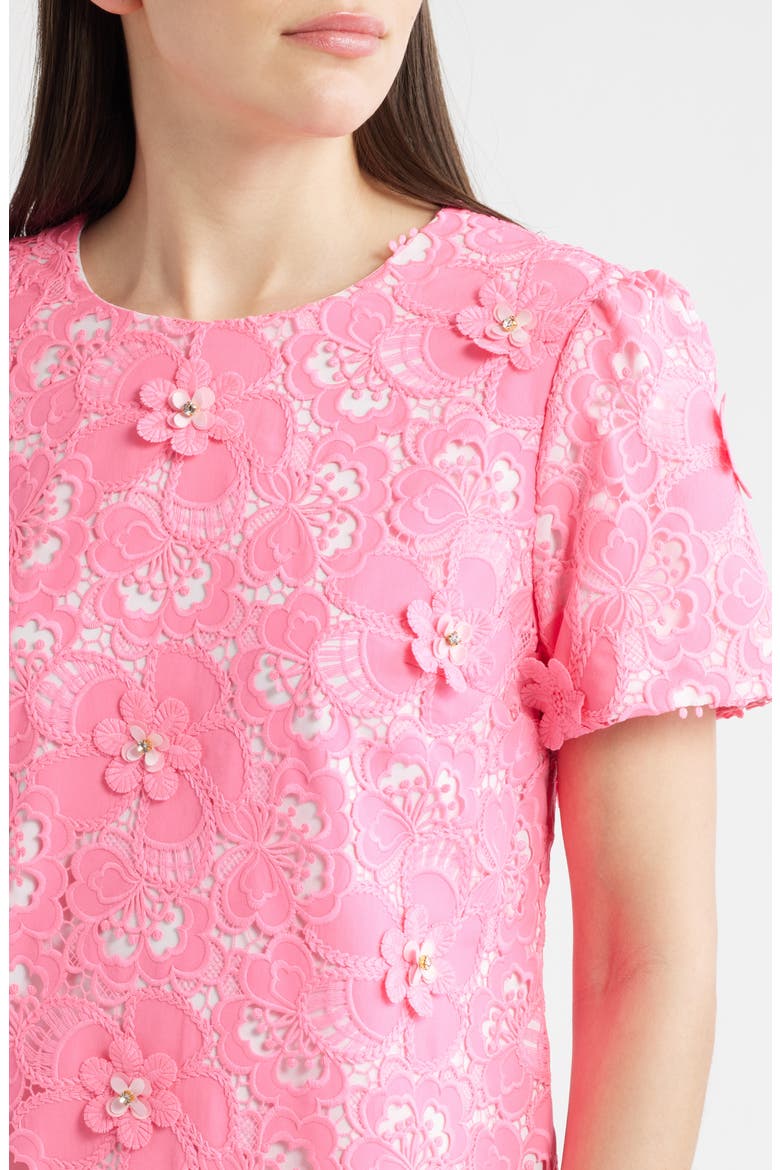 Malena Embellished Lace Shift Dress, Alternate, color, CHERRY BLOSSOM PINK