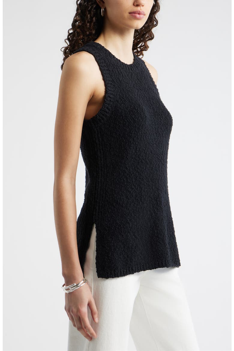 Textured Cotton Sweater Tank, Alternate, color, BLACK