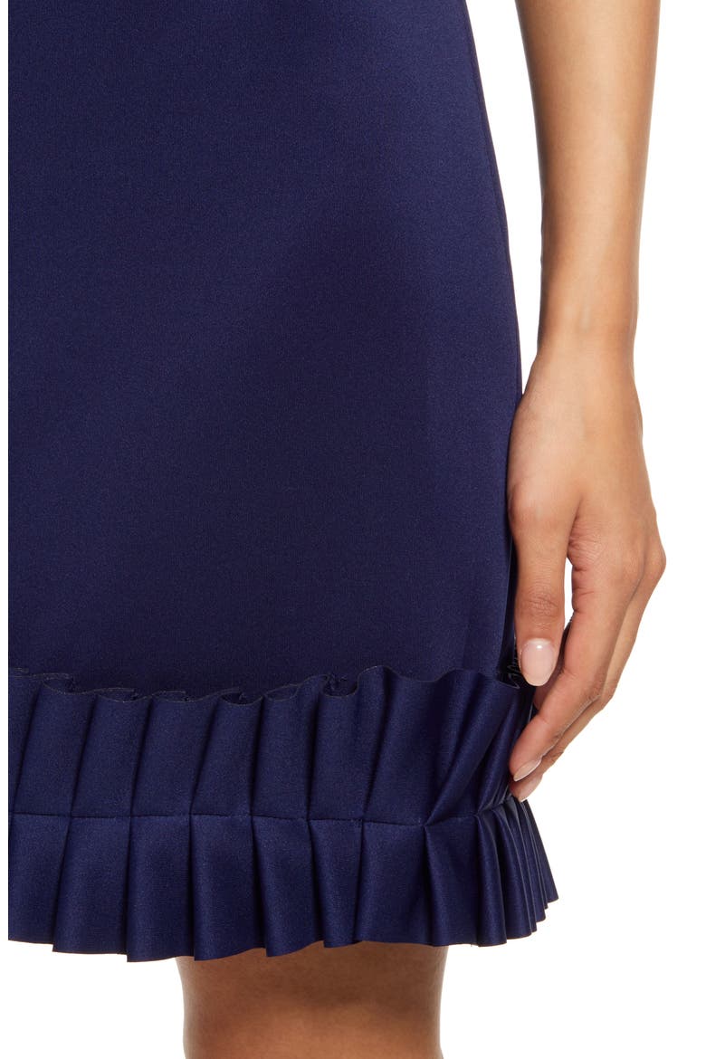 Pleat Hem Scuba Sheath Dress, Alternate, color, SPRING NAVY