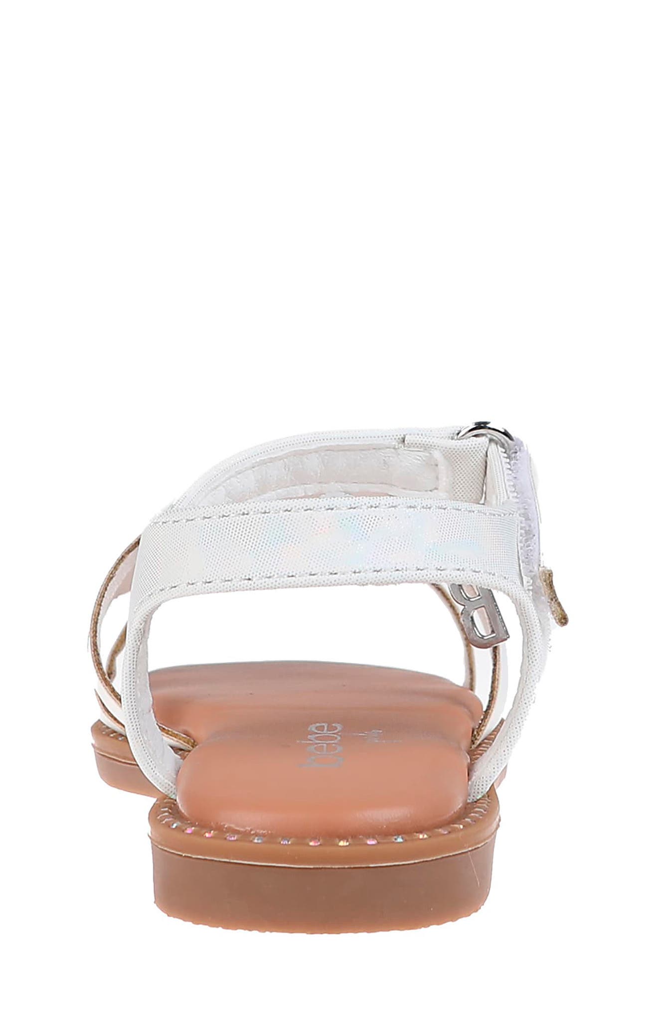 bebe Kids' Rhinestone Flower Sandal, Alternate, color, 