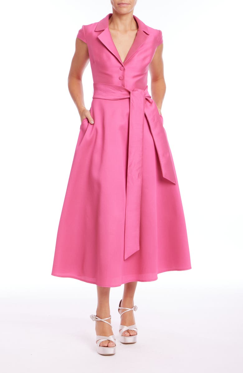 Badgley Mischka Collection Cap Sleeve Cocktail Dress, Main, color, Watermelon