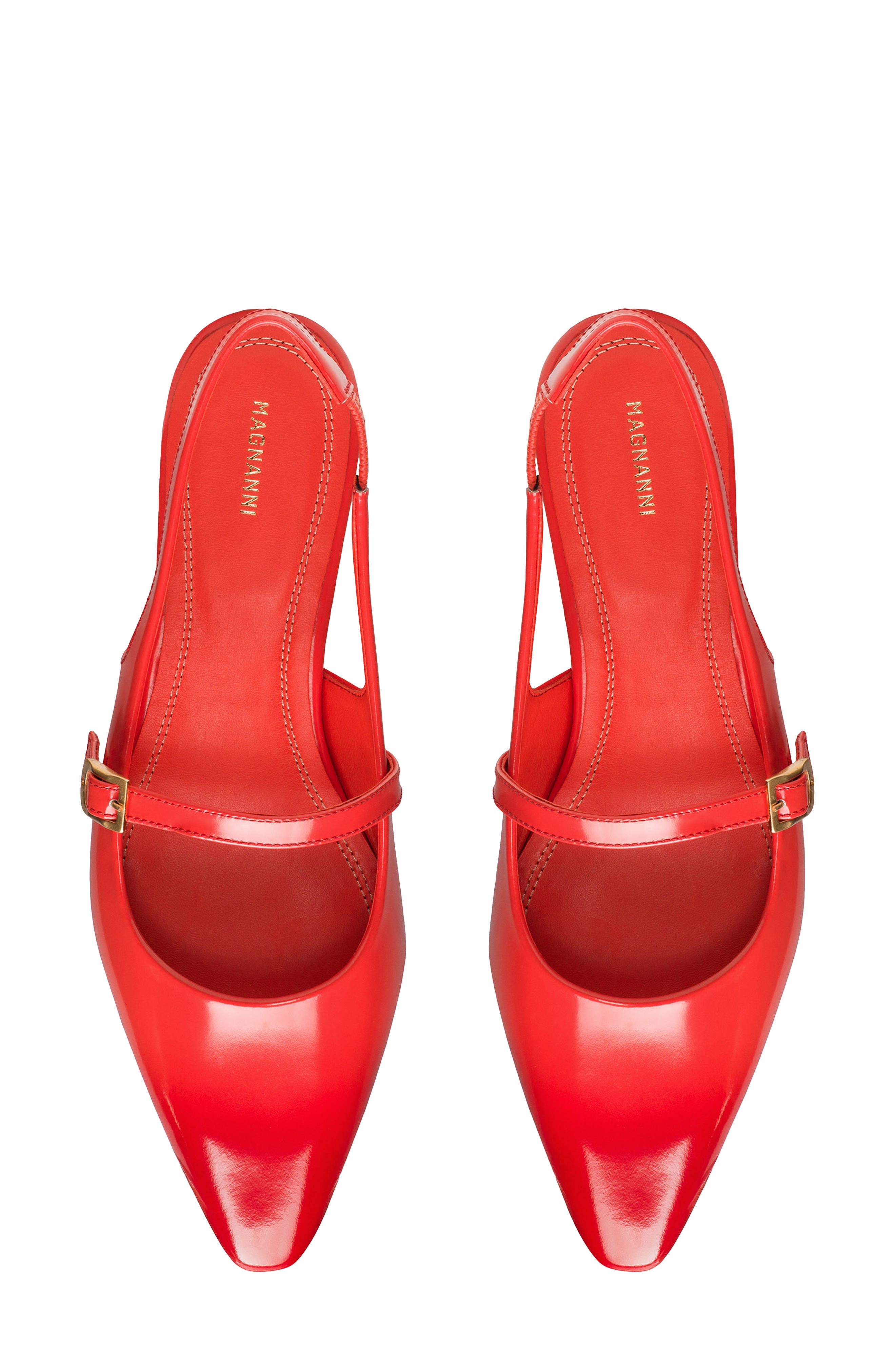 Stasia Slingback Pointed Toe Flat, Alternate, color, RED