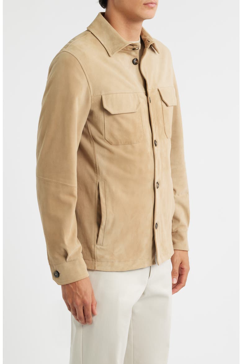 Suede Overshirt, Alternate, color, LIGHT BEIGE