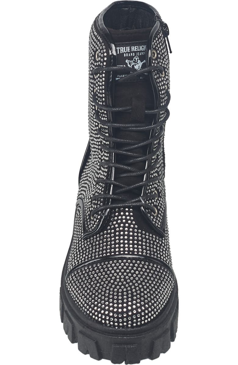 True Religion Gee Rhinestone Combat Boot, Alternate, color,