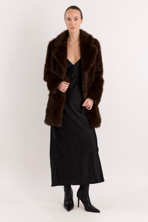 Mid-Length Faux Fur Coat