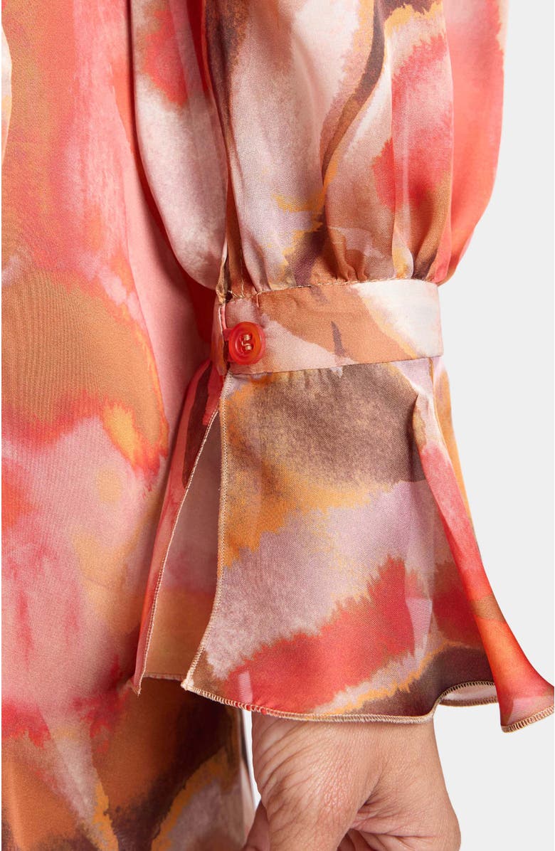 Santorelli DAHLIA Long Ruffle Sleeve Dress, Alternate, color, Syrup Brown