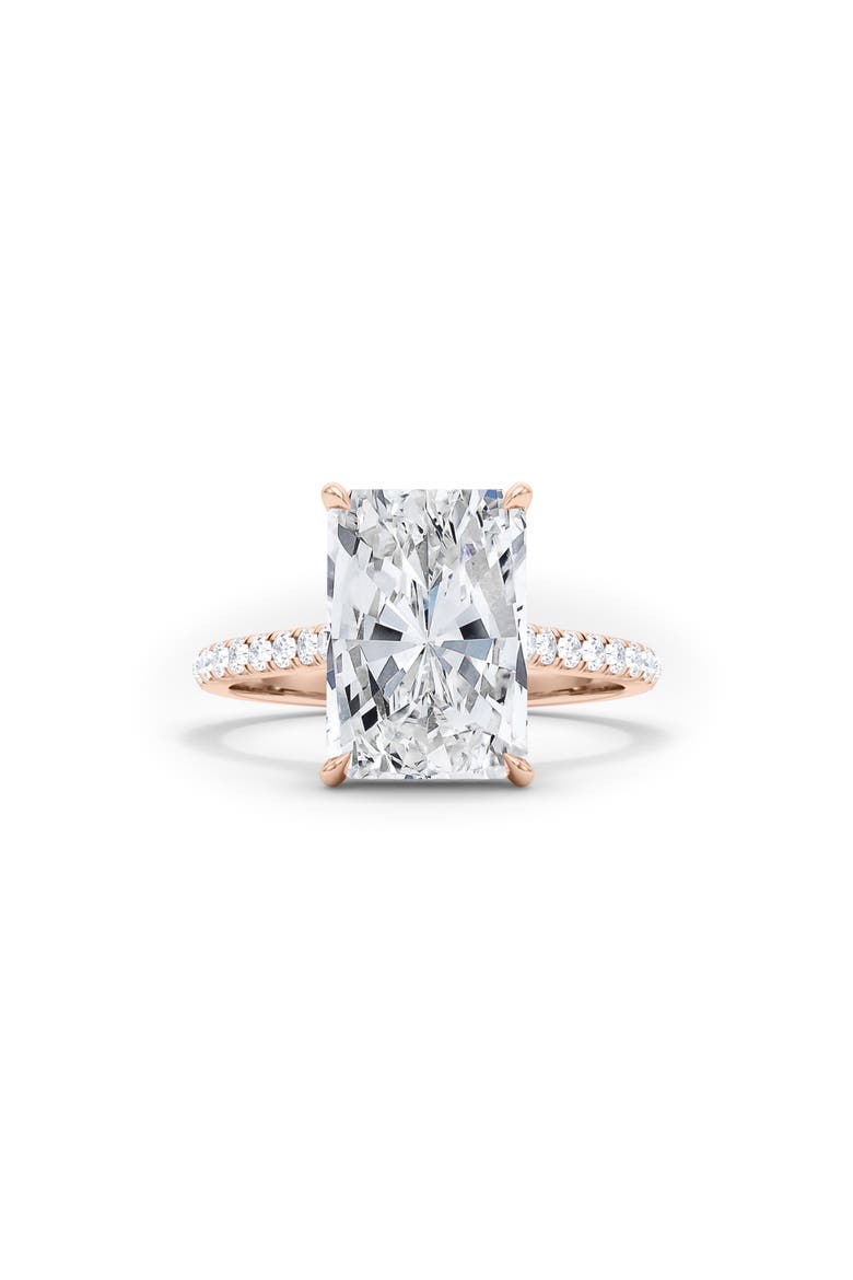 Radiant Cut Pavé Lab Created Diamond Ring, Main, color, 18K ROSE GOLD