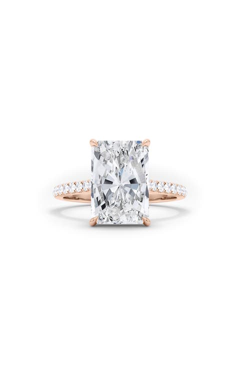 Radiant Cut Pavé Lab Created Diamond Ring