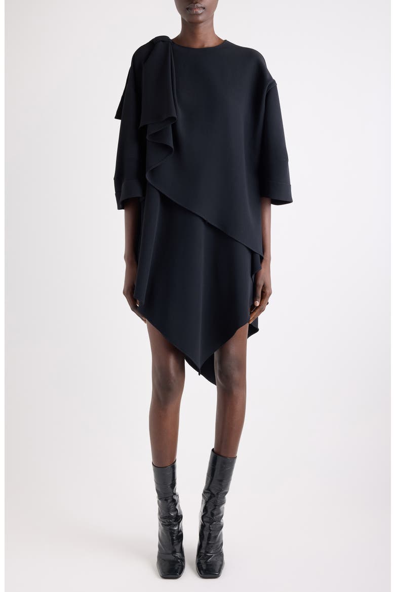 Bow Short Dress, Main, color, BLACK