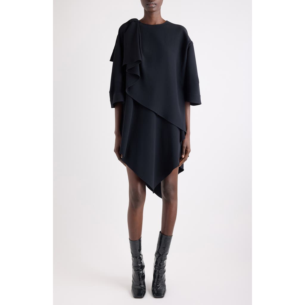 Givenchy Ruffled Asymmetric Midi Dress In Blue