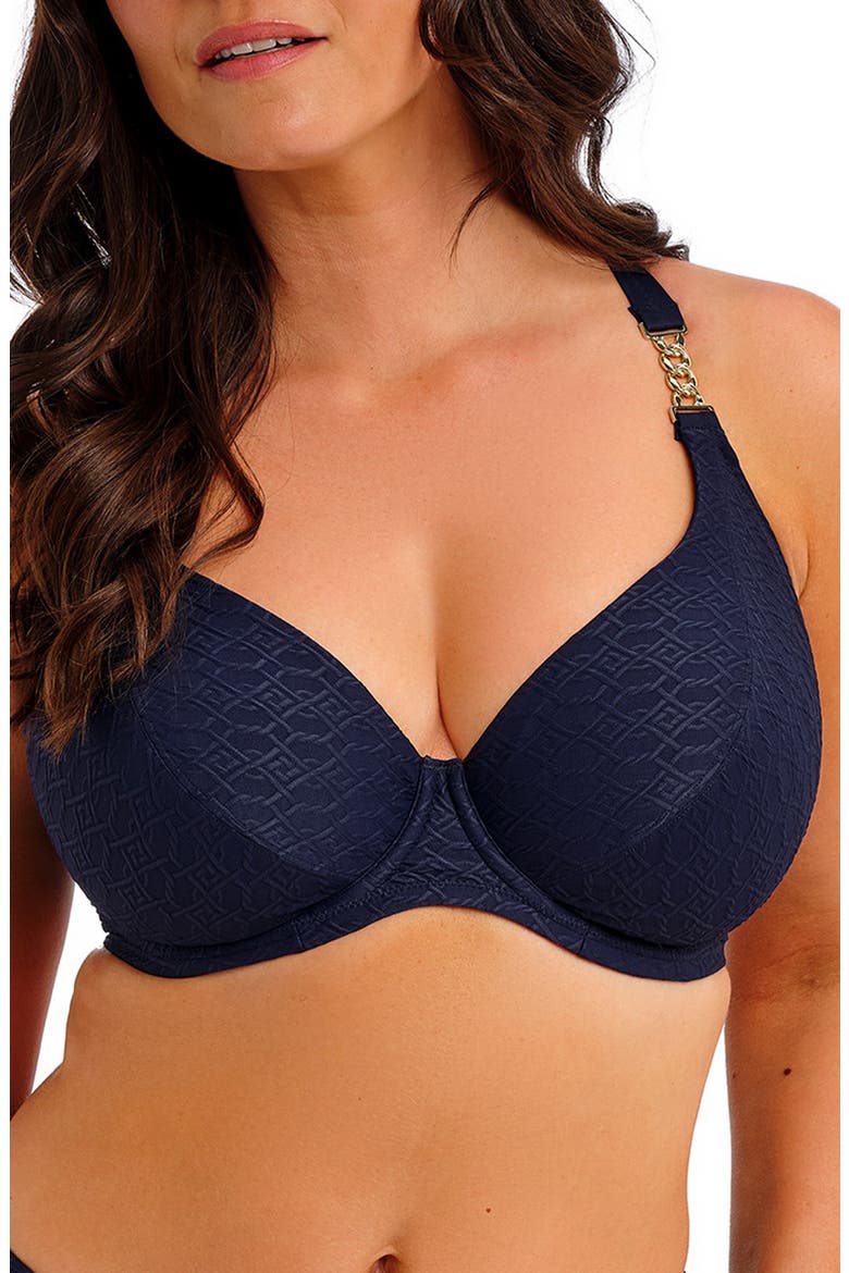 Azores Underwire Plunge Bikini Top, Main, color, MIDNIGHT