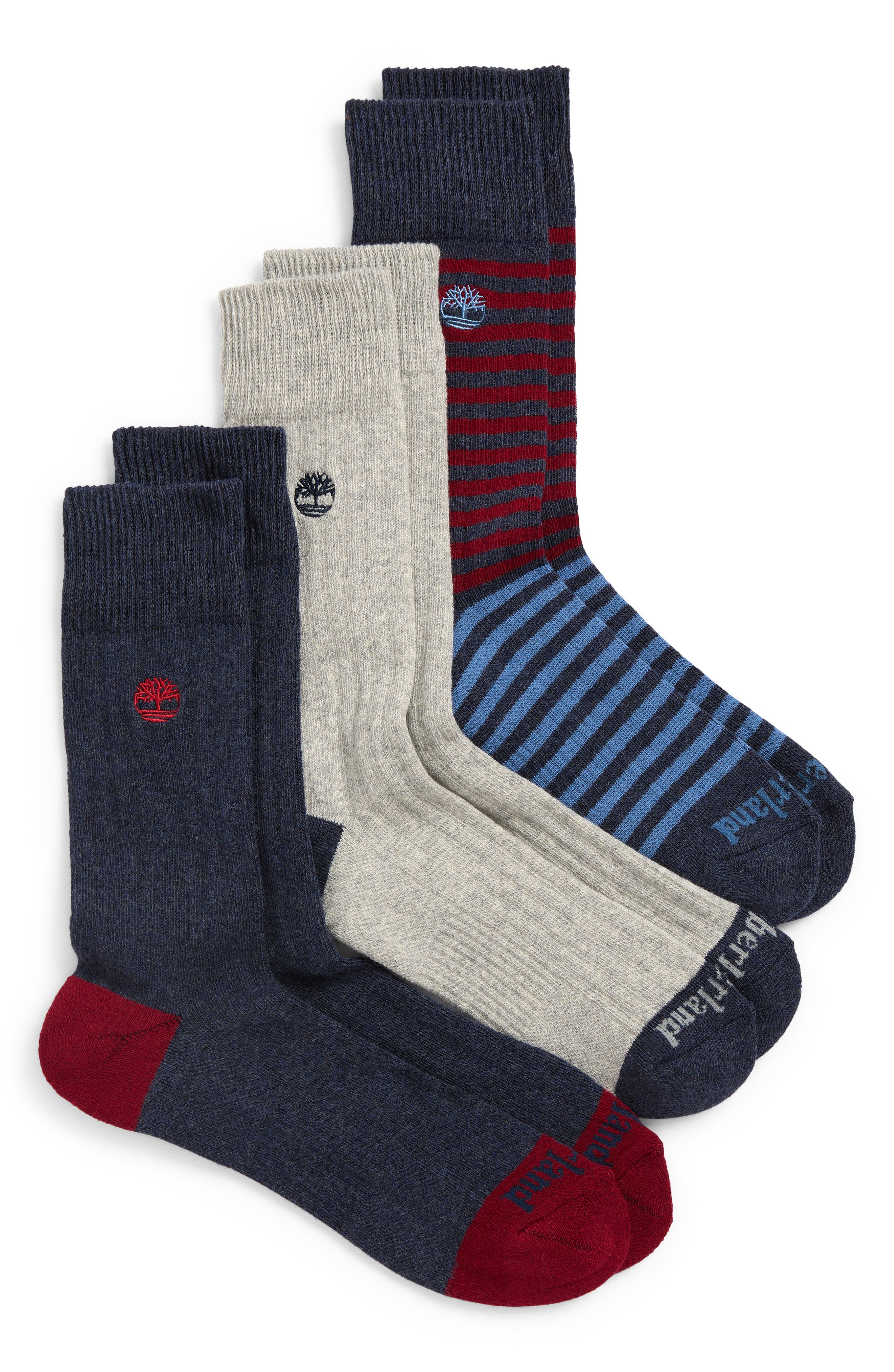 3-Pack Assorted Stripe Drop Needle Crew Socks