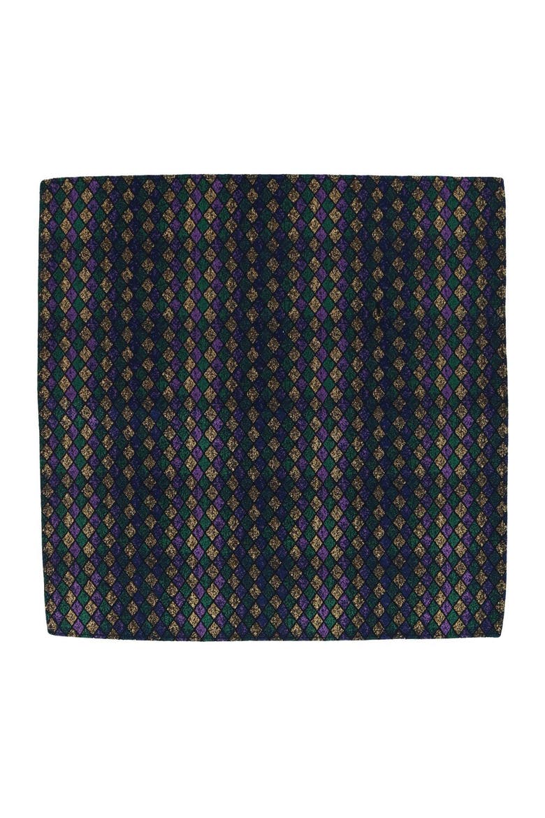 Carnival Diamond Multi-Colored Novelty Silk Pocket Square, Alternate, color, Multiple