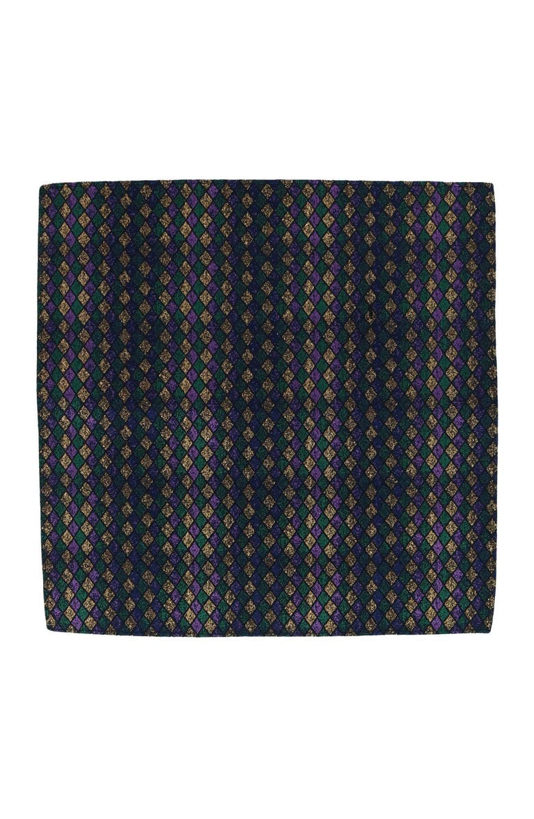 Trafalgar Carnival Diamond Multi-Colored Novelty Silk Pocket Square, Alternate, color, Multiple