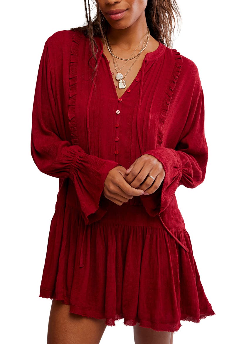 Intimately FP Haute Heirloom Minidress, Alternate, color, RED DAHLIA