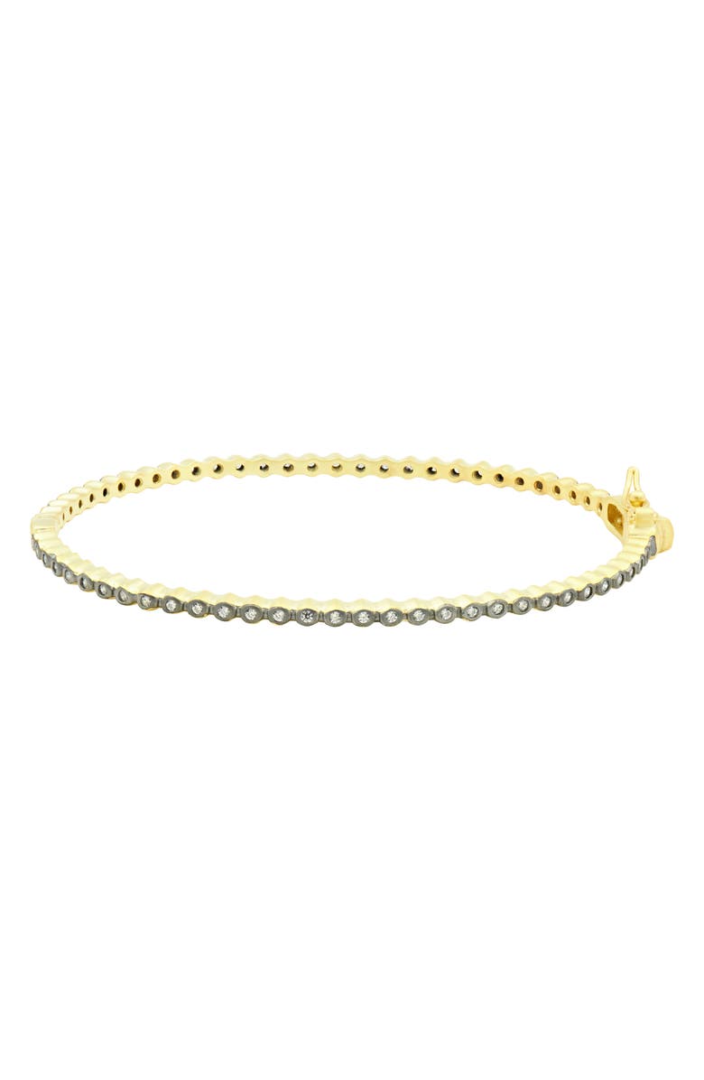 FREIDA ROTHMAN Signature Bezel Pavé Hinge Bangle Bracelet, Main, color,