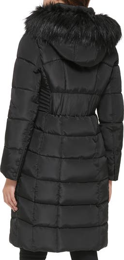 新作セール Faux-Fur-Trim Hooded Puffer Coat Kenneth Cole New York Memory Faux Fur Trim Hooded Puffer