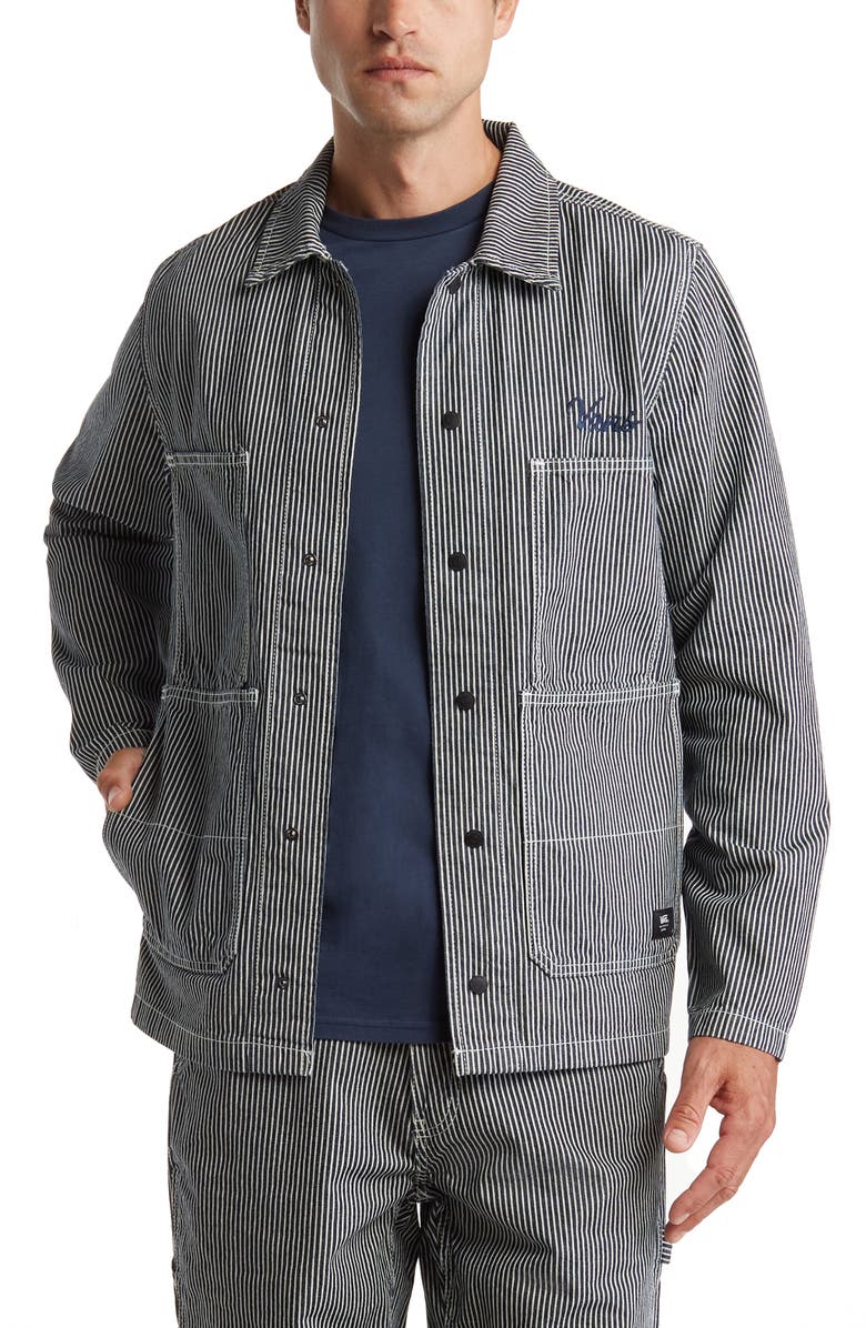 Vans Hickory Stripe Drill Cotton Chore Coat, Main, color, 
