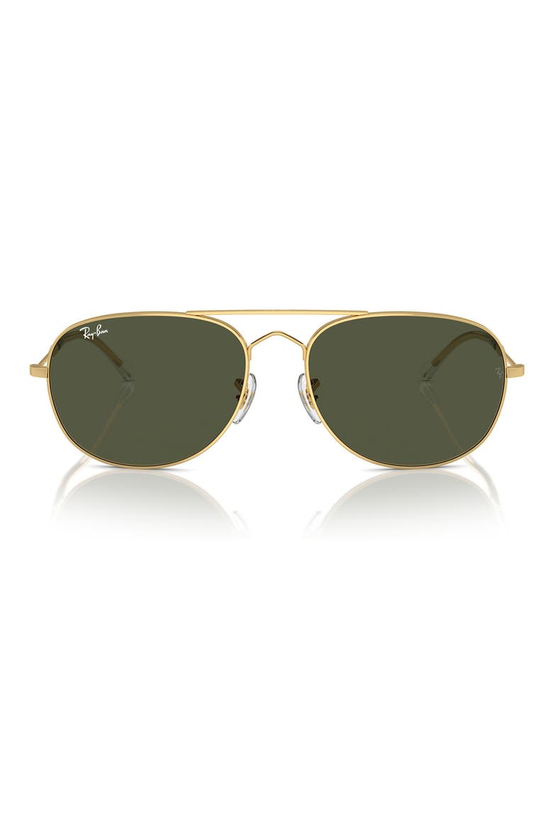 Bain Bridge 57mm Pillow Aviator Sunglasses, Main, color, GOLD FLASH