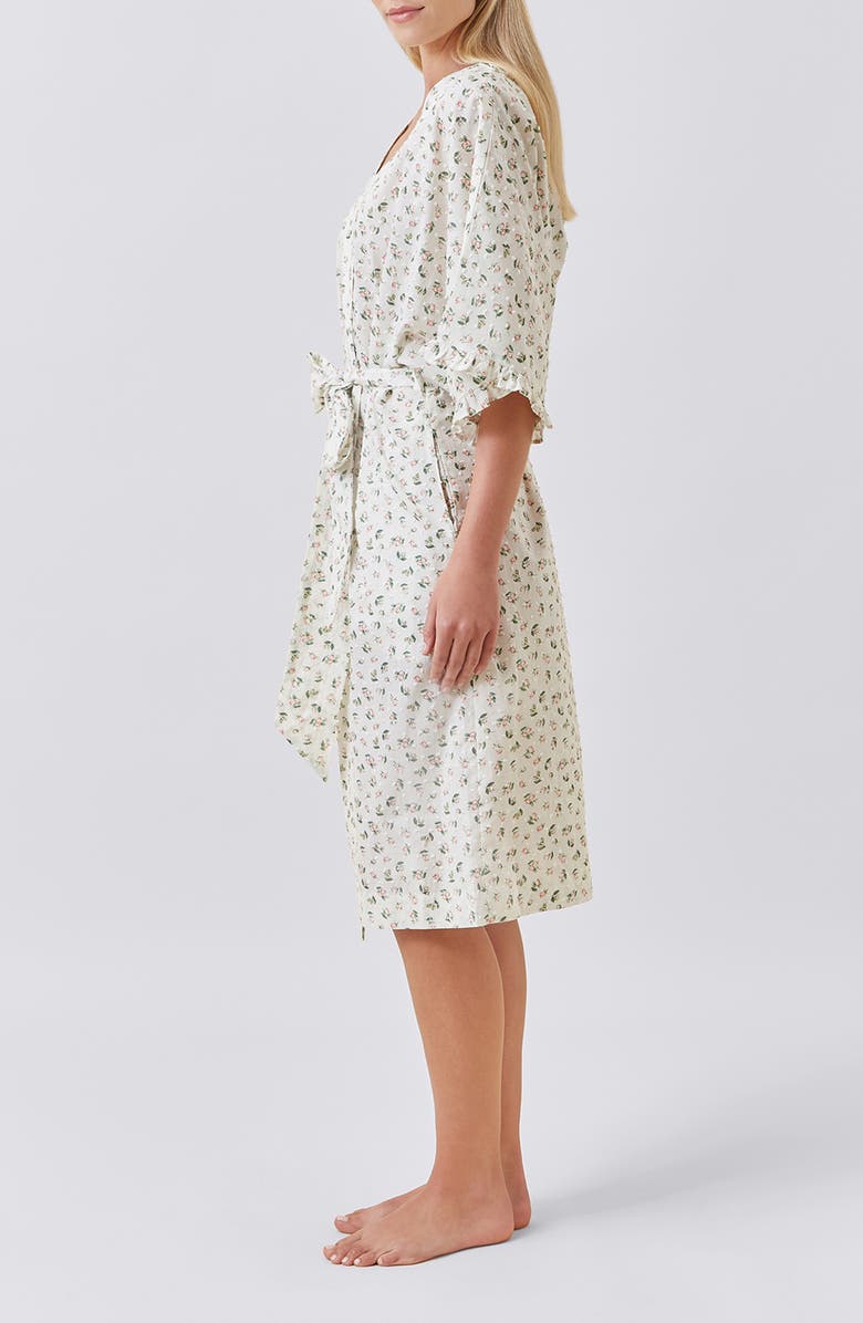 Papinelle Floral Swiss Dot Cotton Robe, Alternate, color, Rosebud Floral