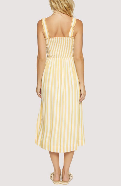 Lost + Wander Sunburst Glow Stripe Midi Sundress In Neutral