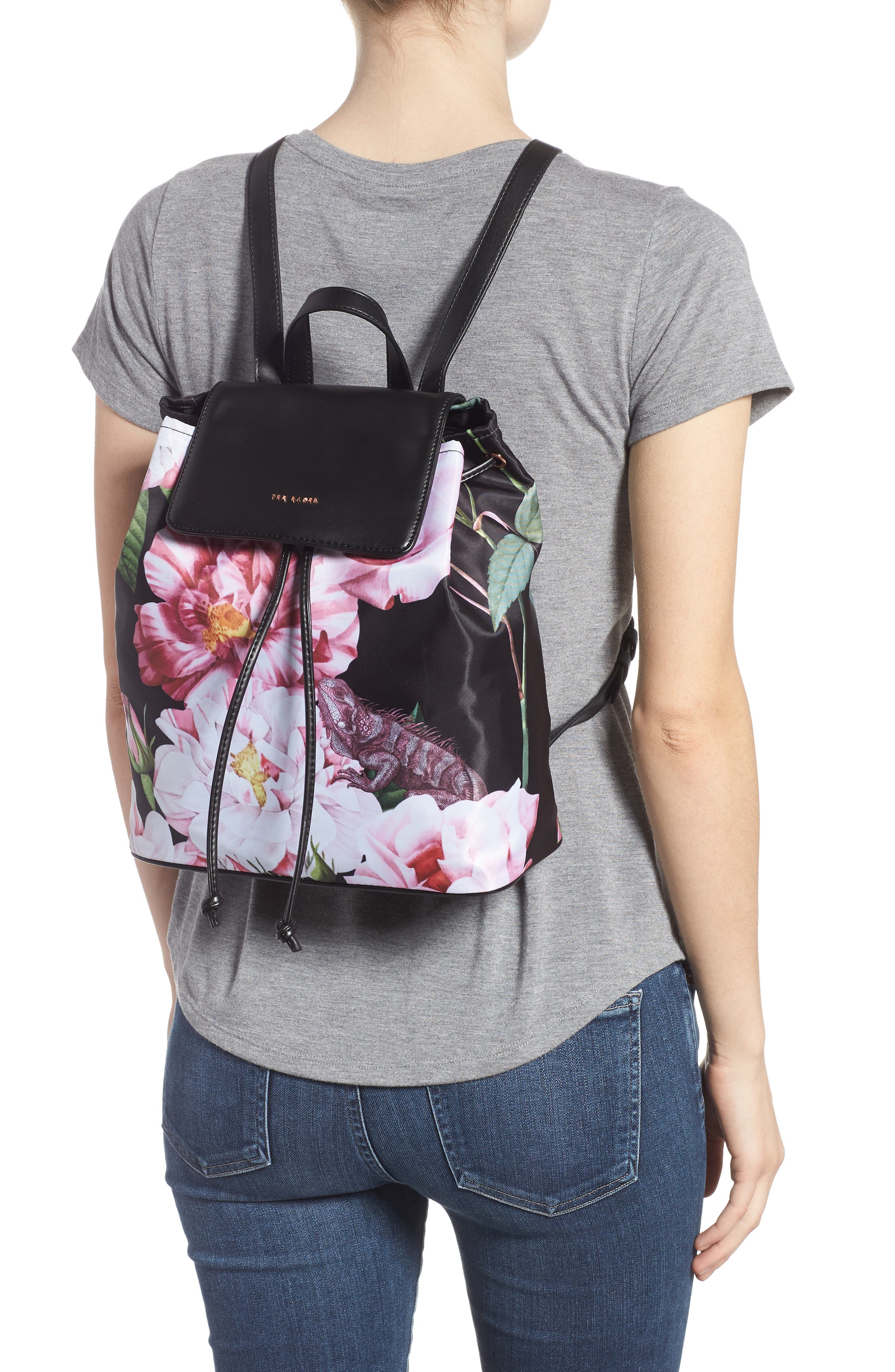 Ted Baker London Jullie Iguazu Print Nylon Backpack, Alternate, color, 