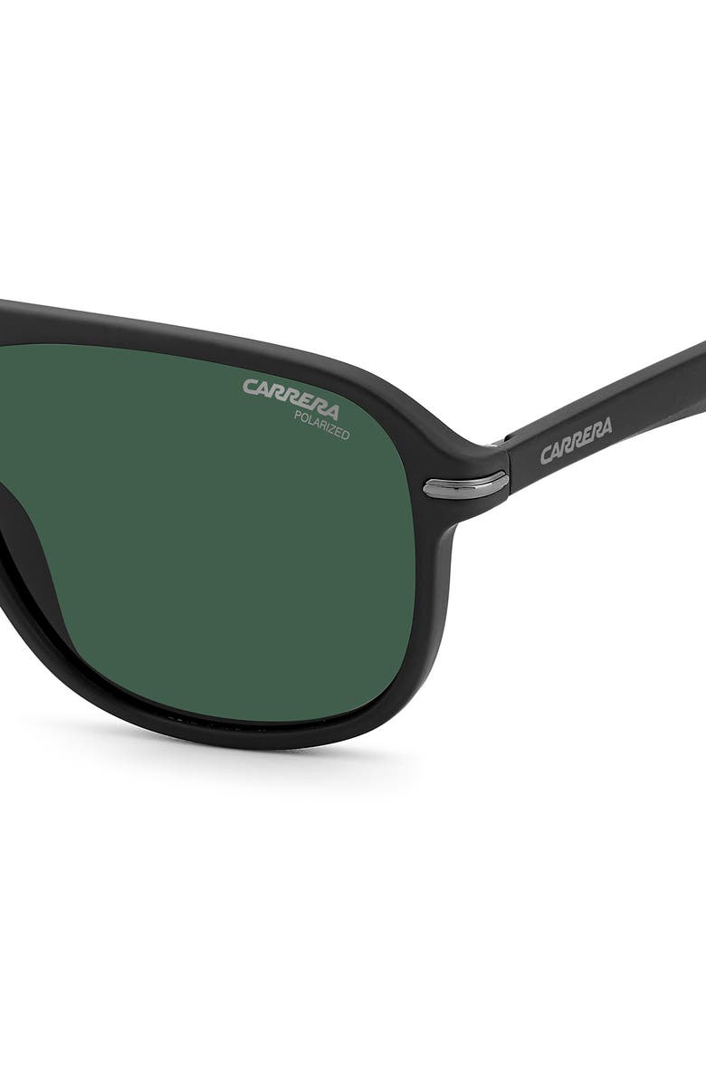 Carrera Eyewear 56mm Polarized Aviator Sunglasses, Alternate, color, Matte Black