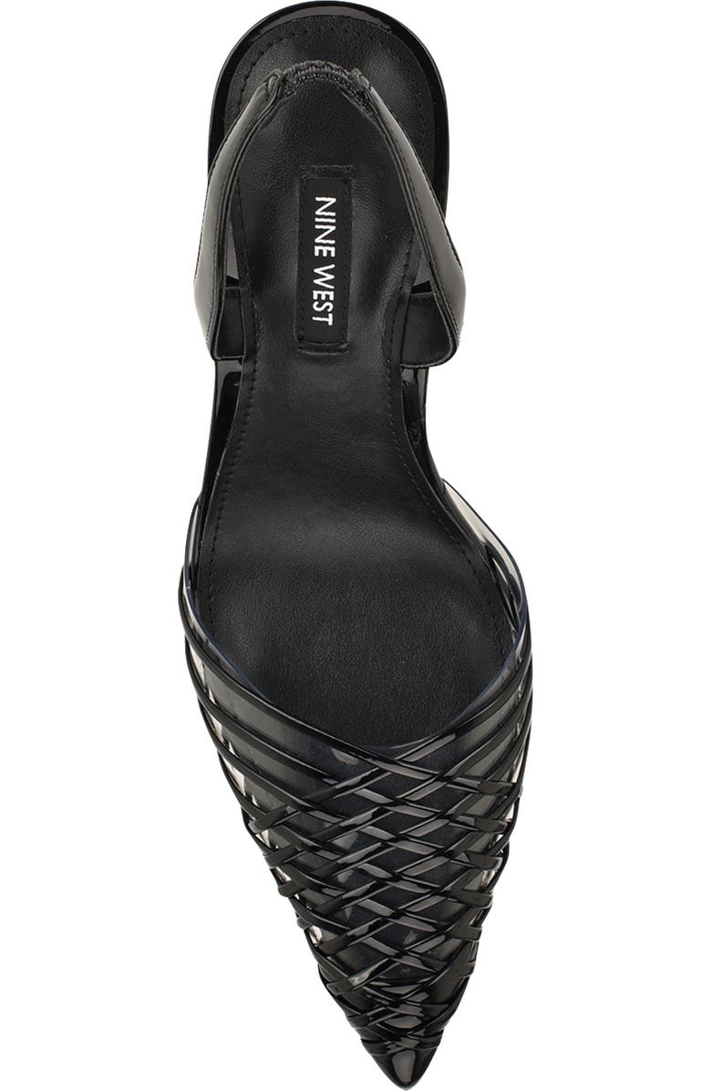 Nine West Pemma Slingback Pointed Cap Toe Pump, Alternate, color, Black