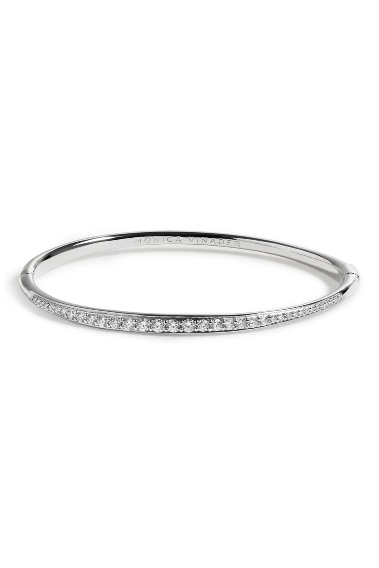 Nura Lab Grown Diamond Bangle, Main, color, STERLING SILVER/LAB DIAMOND
