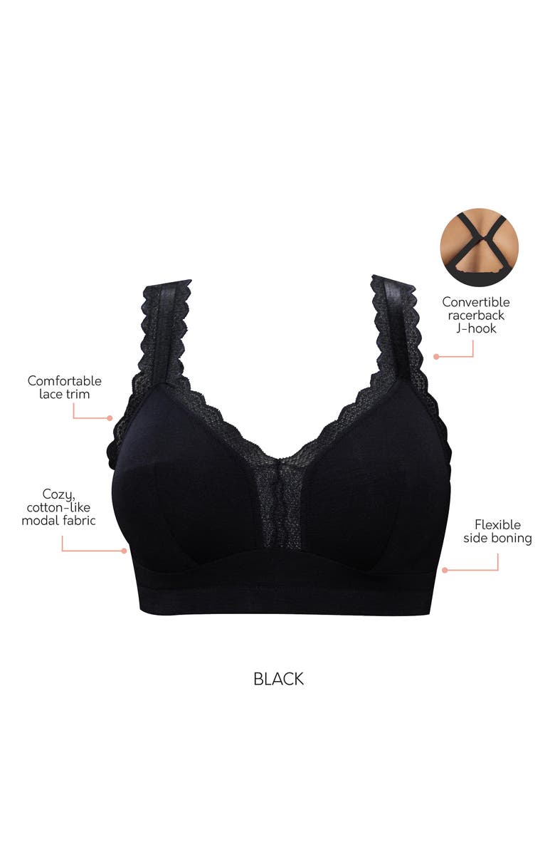 Parfait Dalis Wire-Free Bralette, Alternate, color, Black