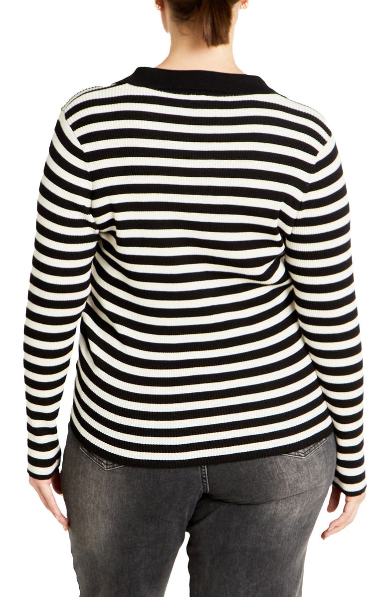 City Chic Zola Stripe Sweater, Alternate, color, Stripe