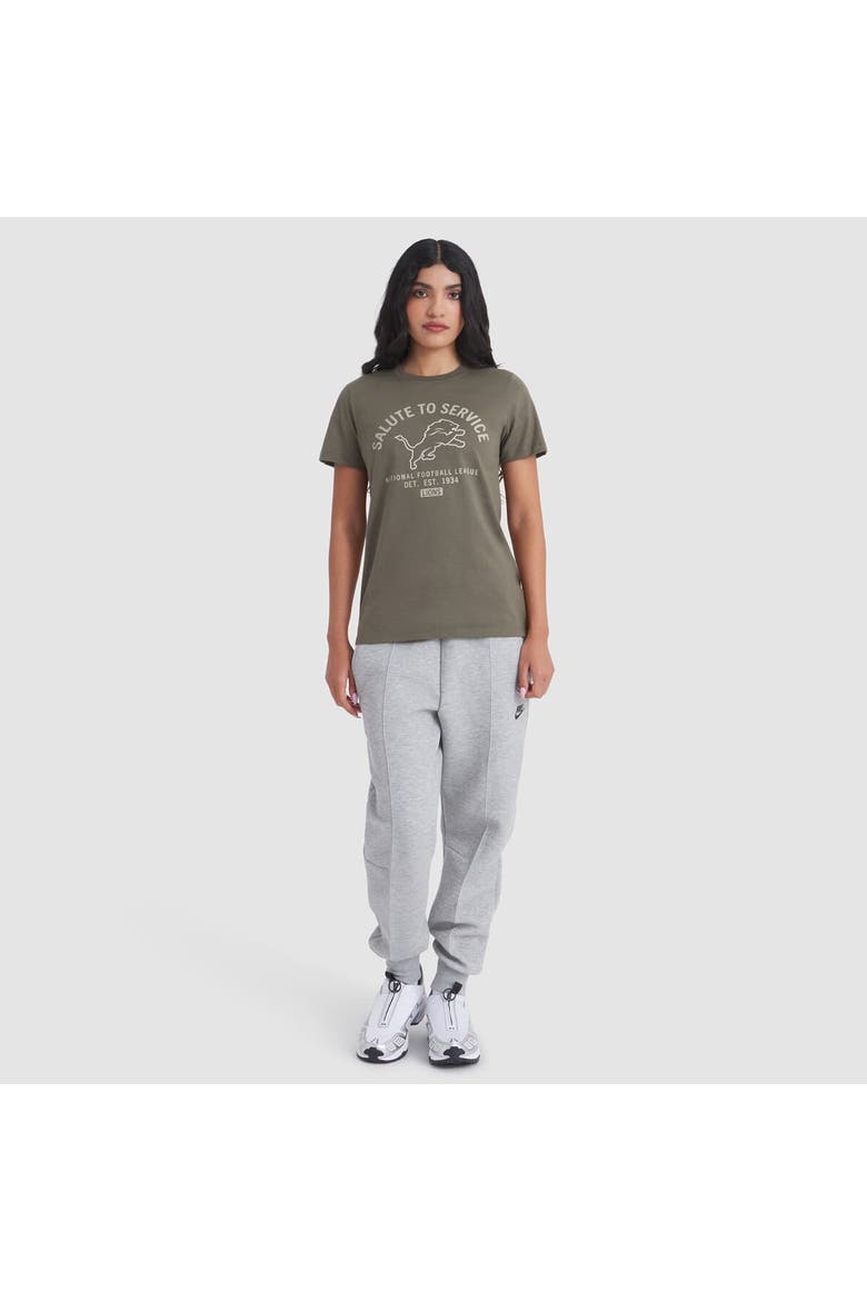 Women's Nike Olive Detroit Lions 2025 Salute to Service Sideline T-Shirt, Alternate, color, Olive