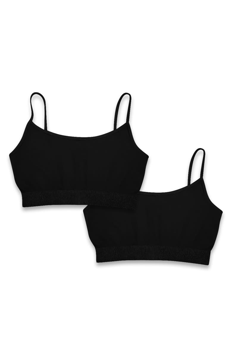 Malibu Sugar Two solid bra cami - Big Kid, Main, color, Two Black
