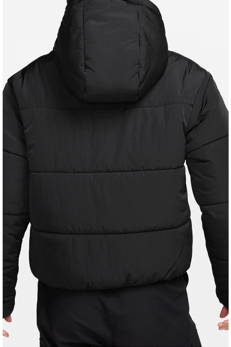 Sportswear Therma-FIT Water Resistant Hooded Puffer Jacket, Alternate, color, BLACK/ WHITE