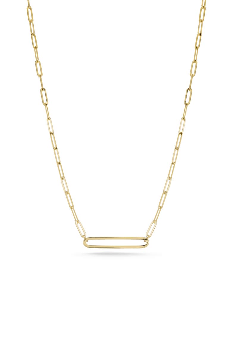 Ember Fine Jewelry 14K Yellow Gold Paper Clip Link Necklace, Main, color, Gold
