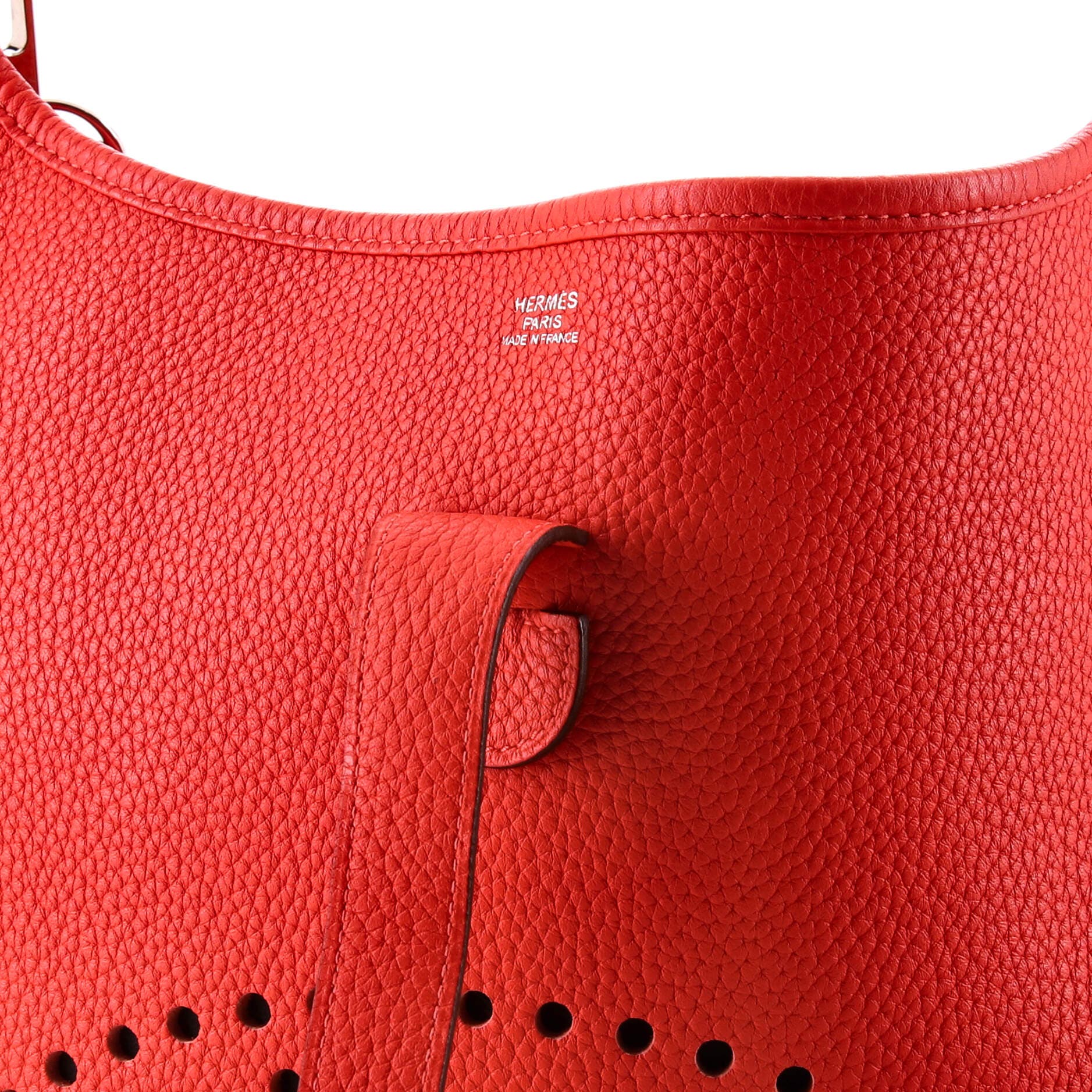 Pre-Owned Hermes Evelyne Bag Gen III Clemence GM, Alternate, color, Rouge Pivoine