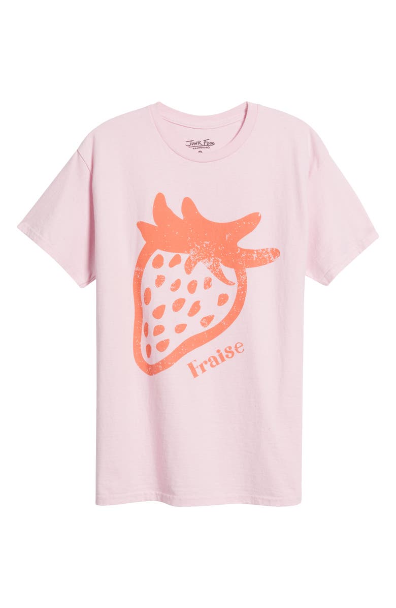 Junk Food Fraise Oversize Cotton Graphic T-Shirt, Alternate, color, 