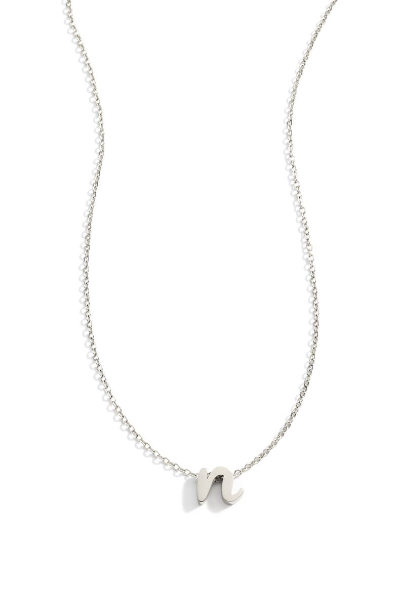Tiny Script Initial Necklace, Main, color, Letter N