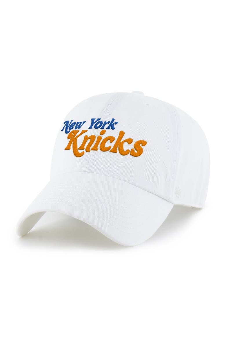 Men's '47 White New York Knicks Pensacola Clean Up Adjustable Hat, Main, color, White