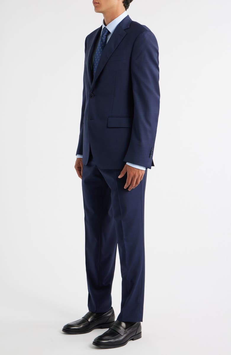 Peter Millar Flynn Classic Fit Windowpane Check Wool Suit, Alternate, color, Navy