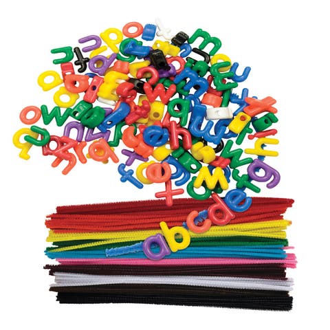 Lacing Lower Case Letter Beads & Chenille Stems