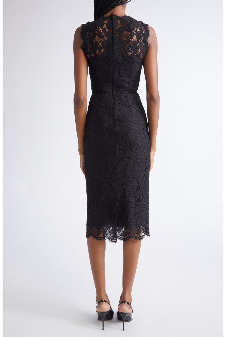 Cordonetto Lace Sheath Dress, Alternate, color, N0000 NERO