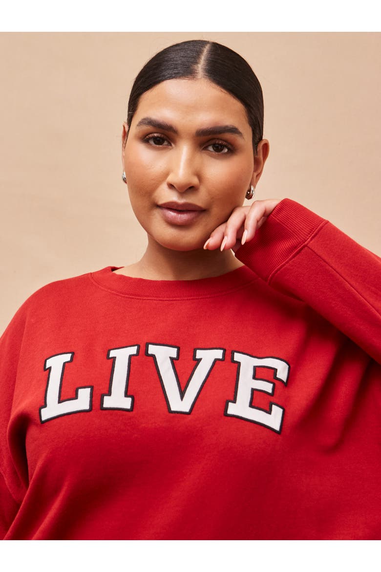 Oversized Sweatshirt, Alternate, color, Red
