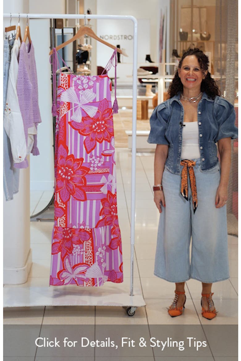 Barba Tropical Print Sleeveless Maxi Dress video