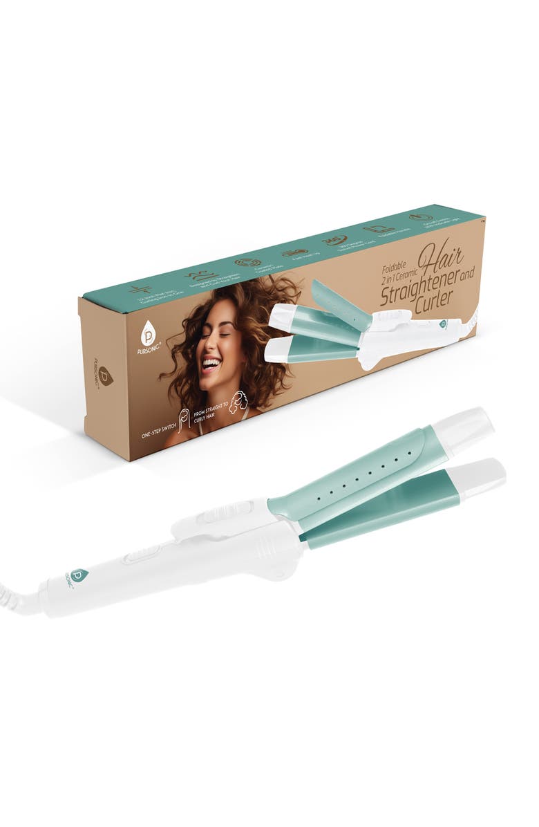 PURSONIC Hair Straightener and Curler, Alternate, color, Aqua