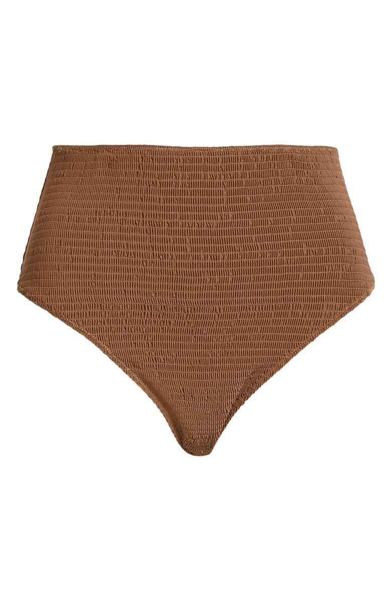 TOTEME Smocked High Waist Bikini Bottoms, Alternate, color, 