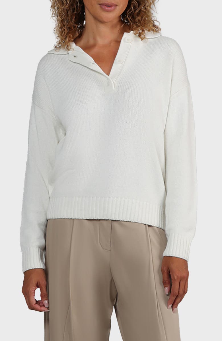 matty m. Ludlow Polo Sweater, Main, color, Ivory
