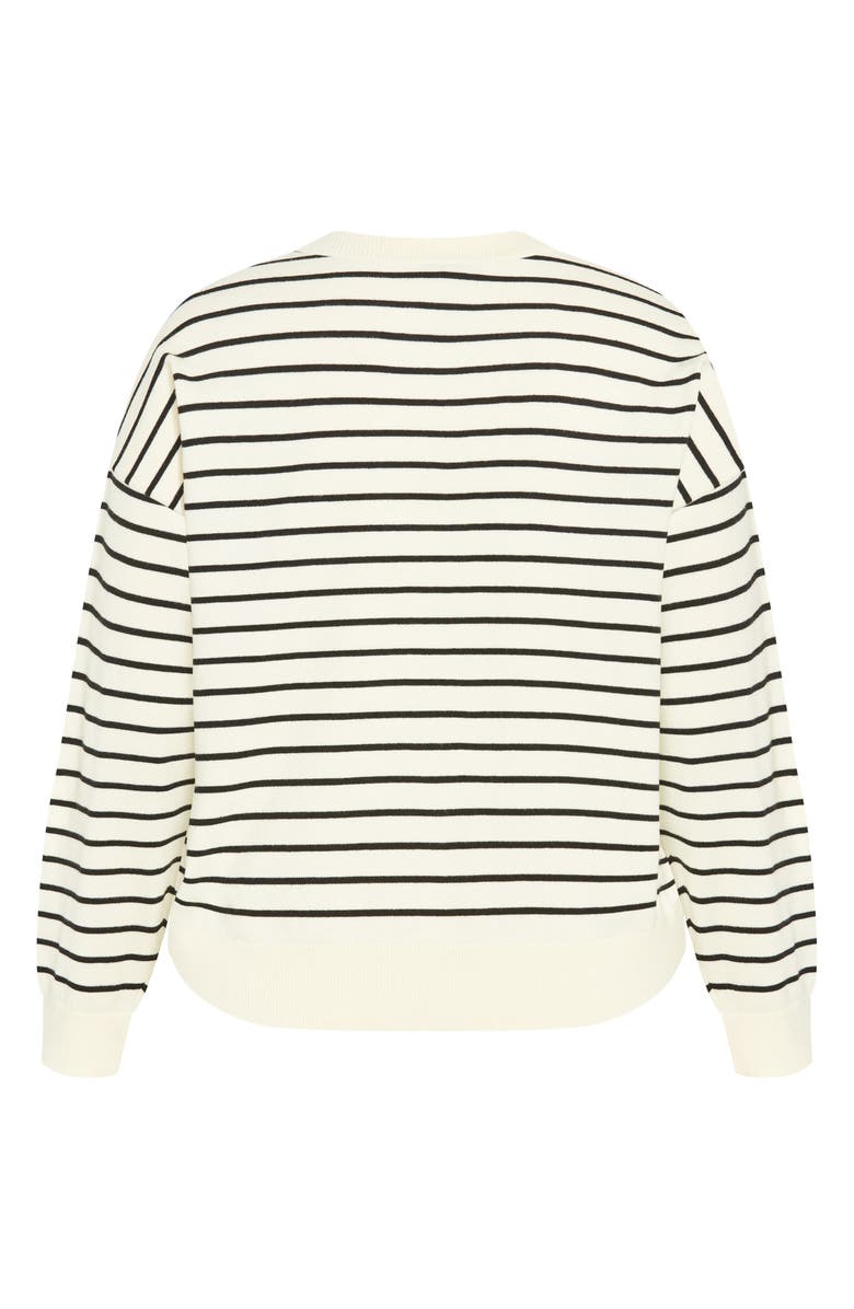 City Chic Nia Stripe High-Low Sweater, Alternate, color, Stripe