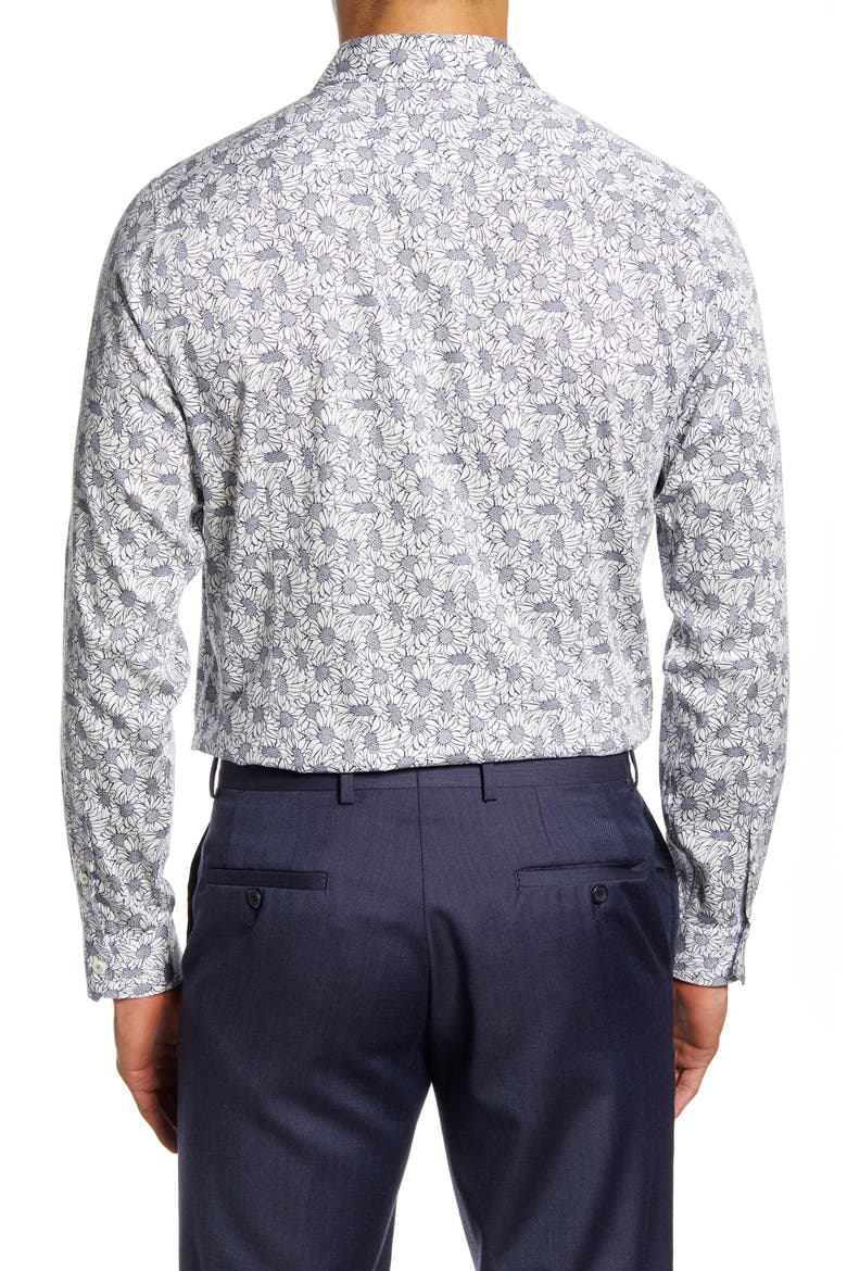 Modern Fit Floral Dress Shirt, Alternate, color, WHITE