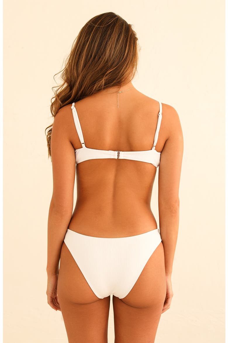 Nocturnal Cheeky Swim Bottom, Alternate, color, White Rib